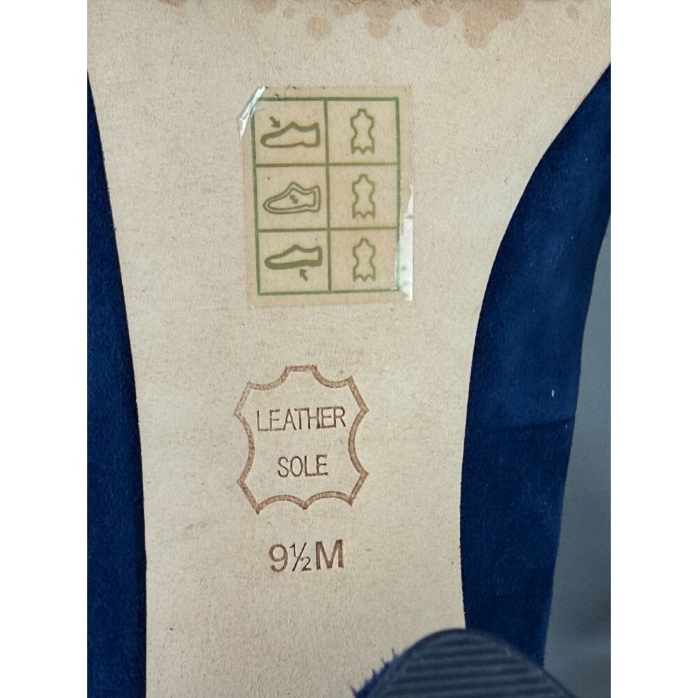Tory Burch Elizabeth 85mm Round-Toe Pump Royal Navy Suede 9.5 US - Picture 7 of 9